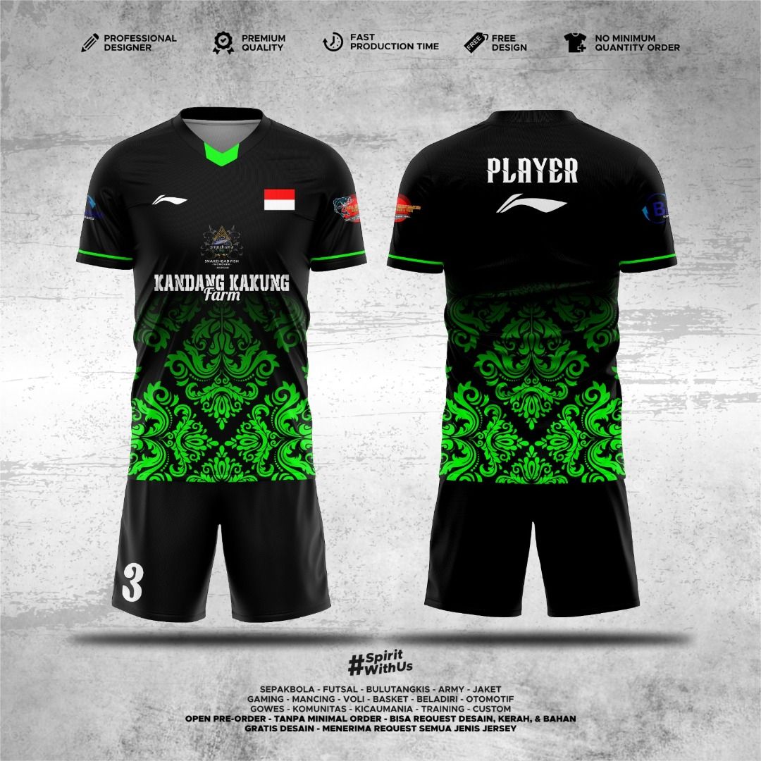 Burung Enggang Jersey Bola Motif Dayak Jersey Printing Futsal Surabaya