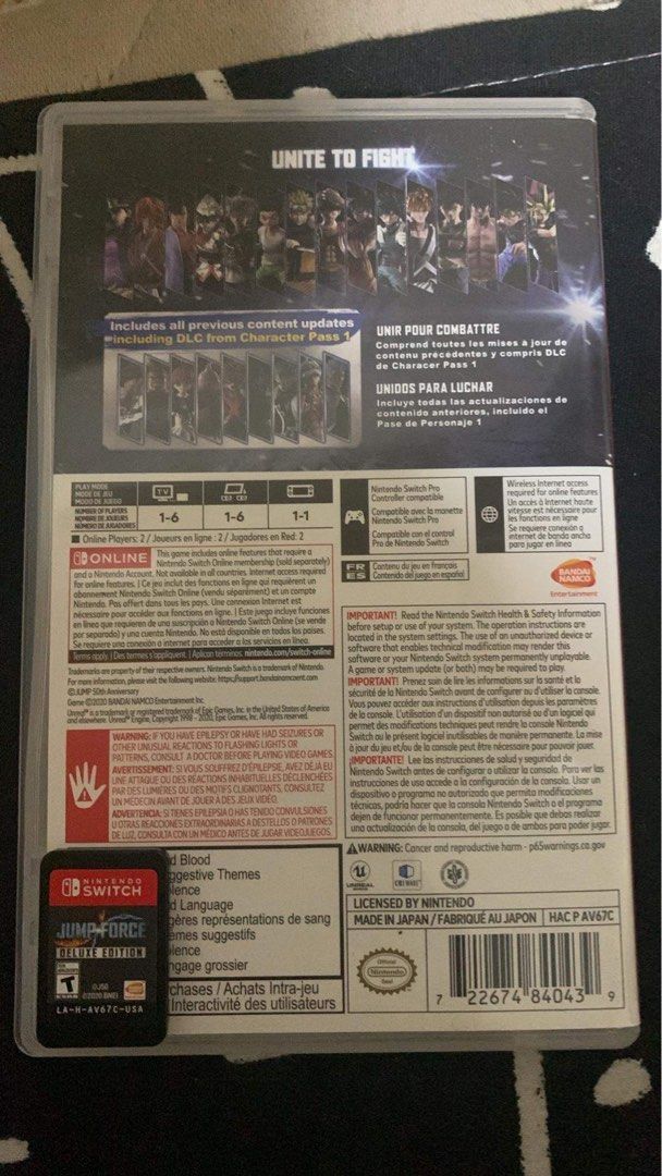Jump Force Rare Deluxe Edition US ver (Category: Nintendo) located in Quezon City. Submitted by xxxhavbi (Listing ID 1281974426, Image 2). Description: .