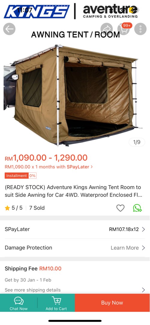 Awning tent kings sales