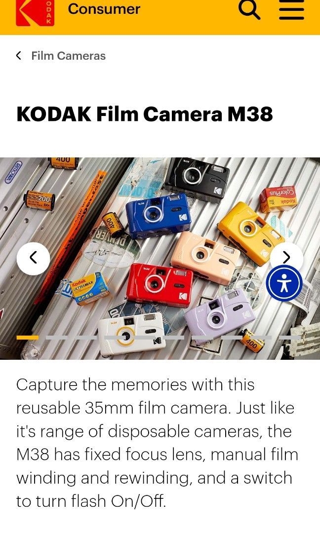 Kodak Film Camera M38, Photography, Cameras on Carousell