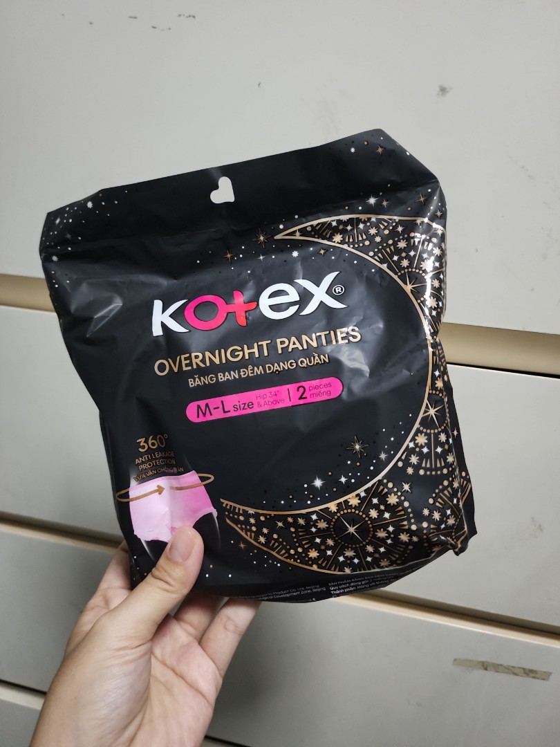 KOTEX Overnight Panties Sleepwell 360° Anti Leakage Protection Size M-L  (For Hip 34 & Above) 2s, Feminine Care