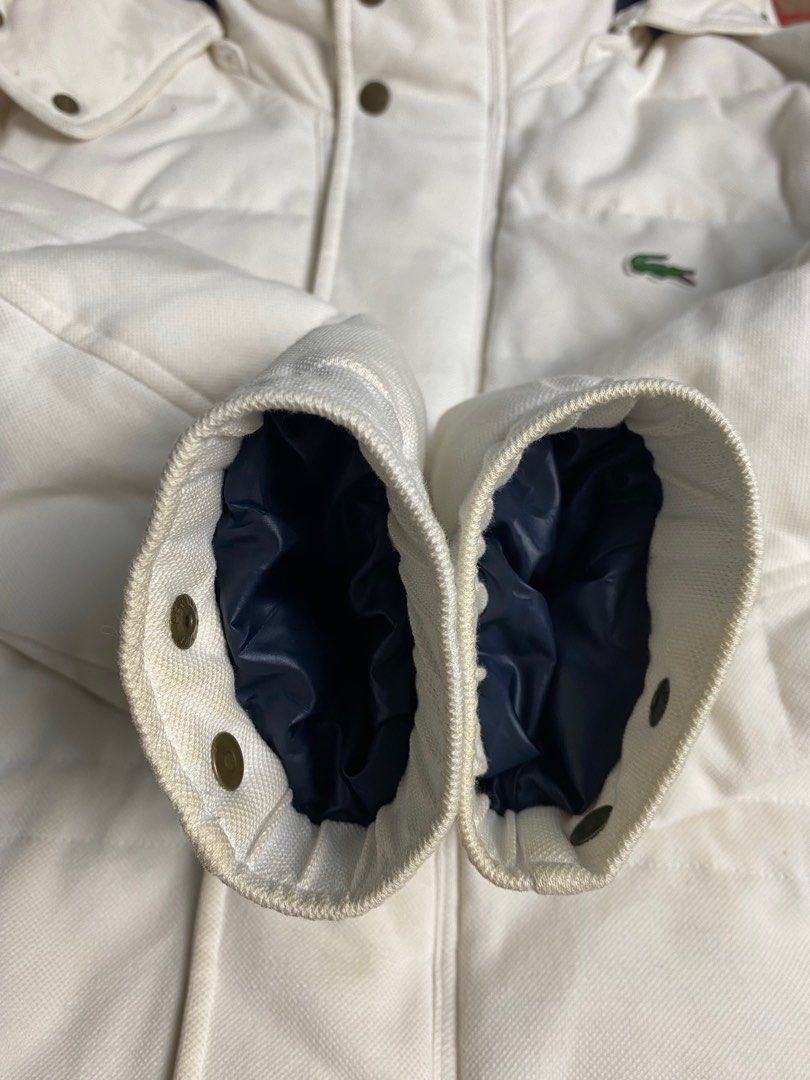 White lacoste clearance puffer jacket