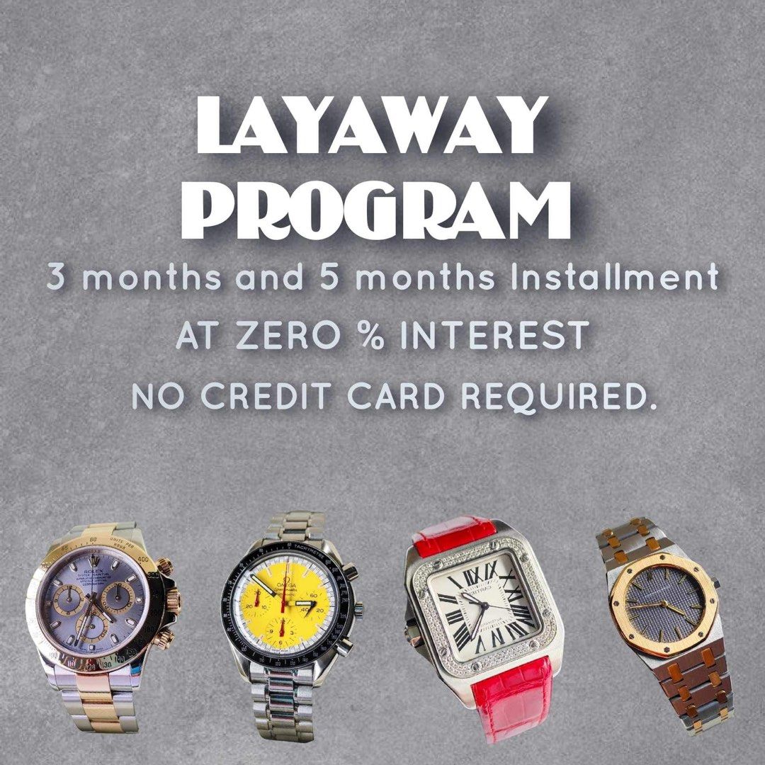 Luxury shop watch layaway