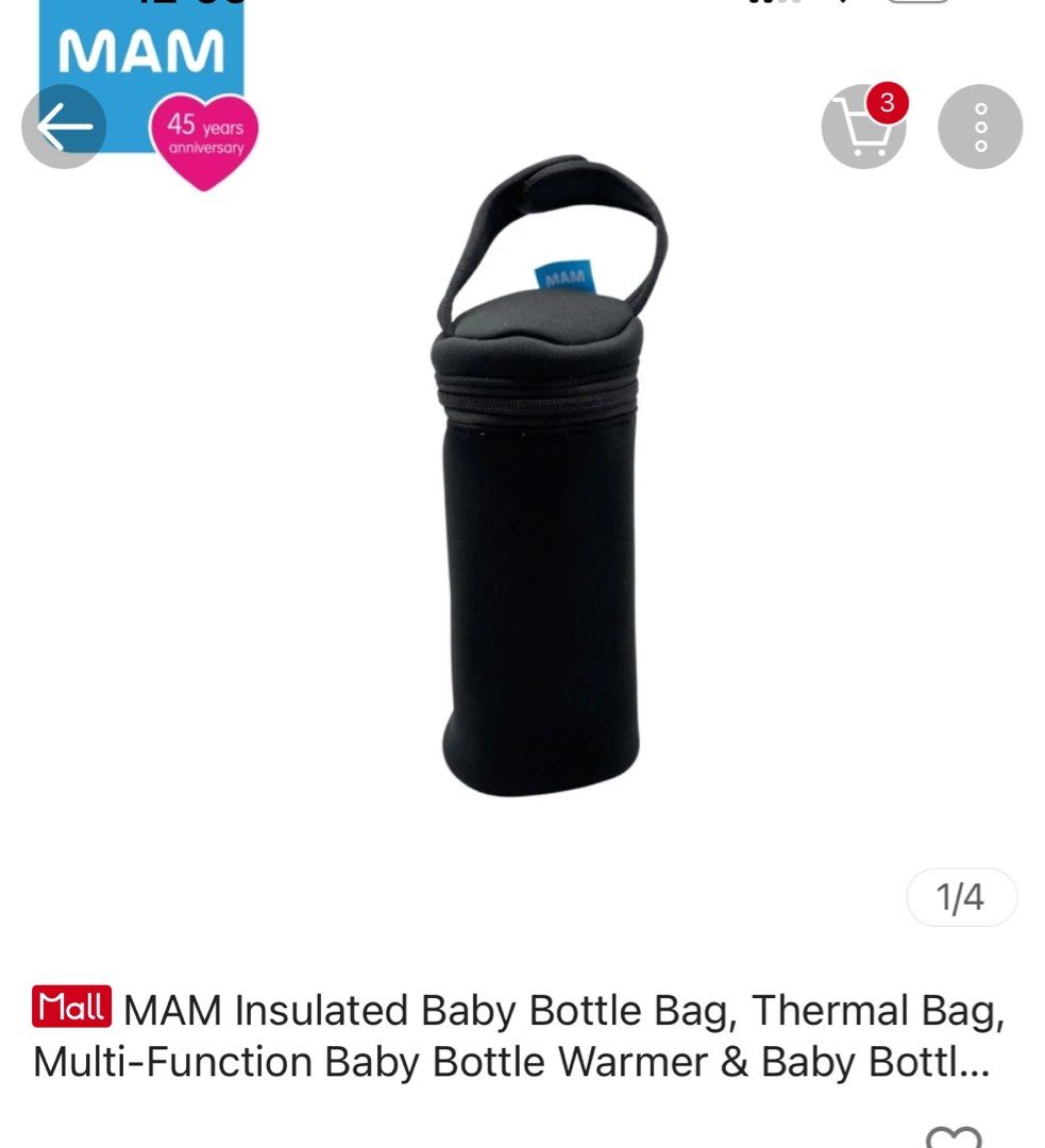 Insulated bottle bag for mam bottles discount