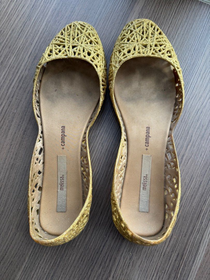 Gold melissa outlet shoes