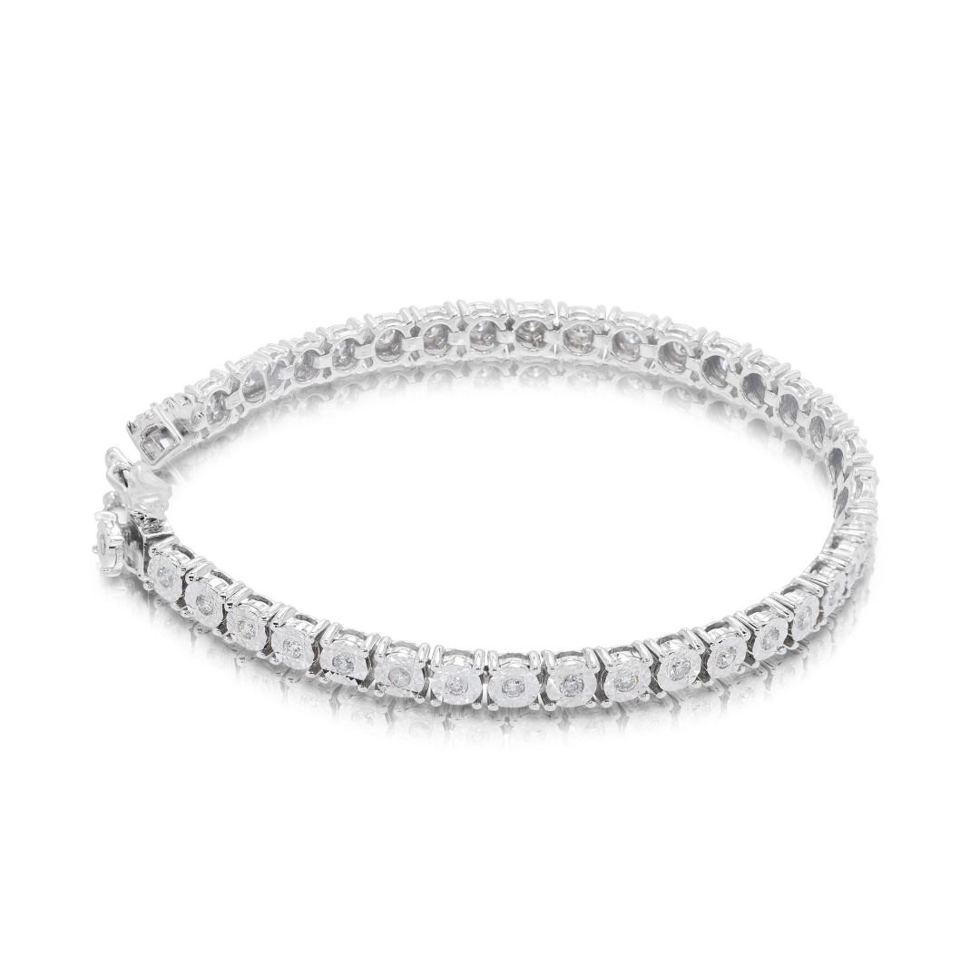 Mesmerizing 0.60ct Natural Diamond Bracelet in 9K White Gold SB
