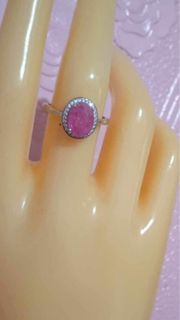 Natural Ruby Stone Ring S925