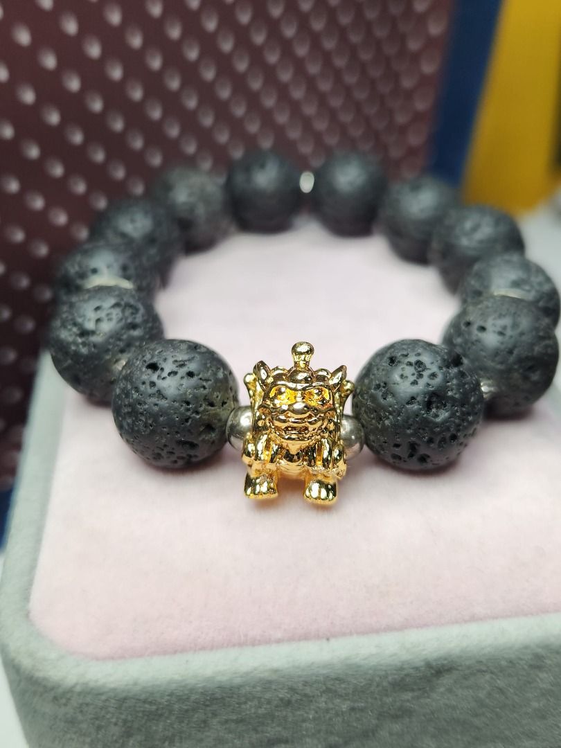 Gold cheap lava beads