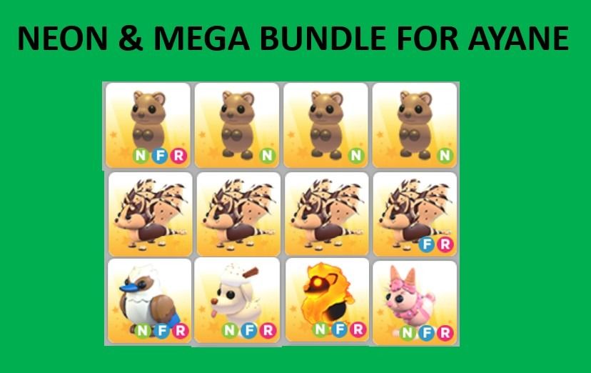 Neon & Mega Pets Bundle For Ayane - Quokka | Chocolate Chip Bat Dragon