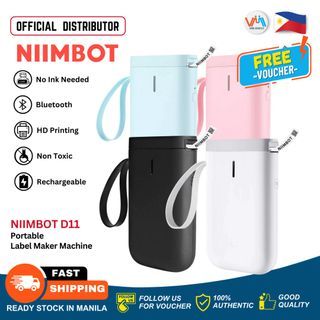 Niimbot D11/D110/D101 Portable Bluetooth Printer Mini Thermal Printer 2200mAh Label Maker Machine with free Tape Label Sticker Organizer No Ink Needed and Convenient for Office, Work, Household, School ,Store, Business and Messy Medicine - VMI Direct
