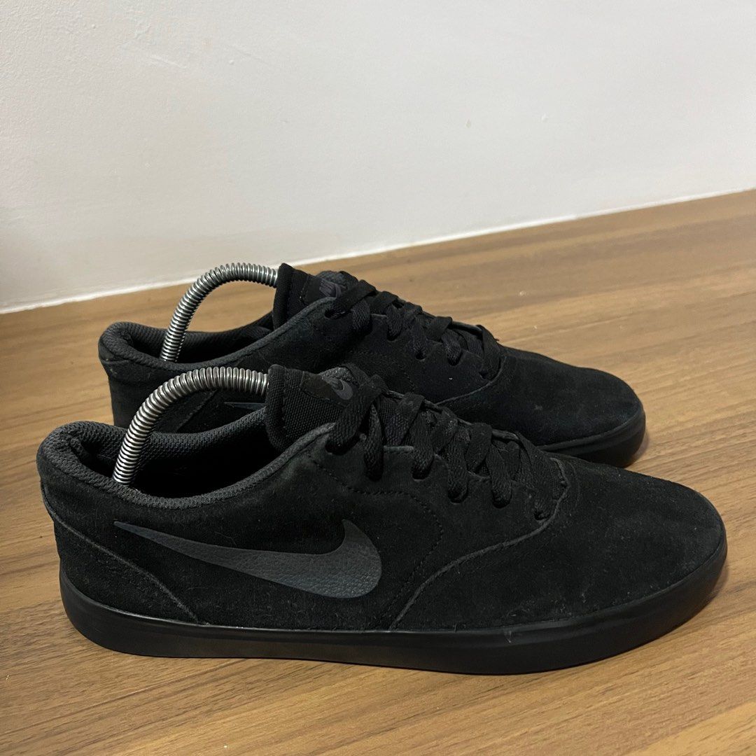 Nike sb check suede black sales