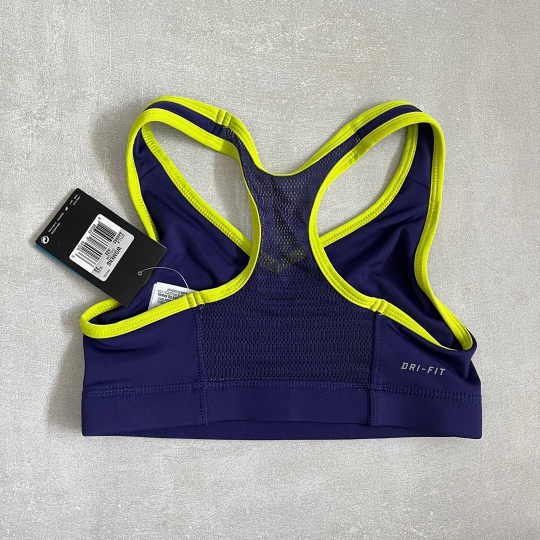 black and yellow nike sports bra