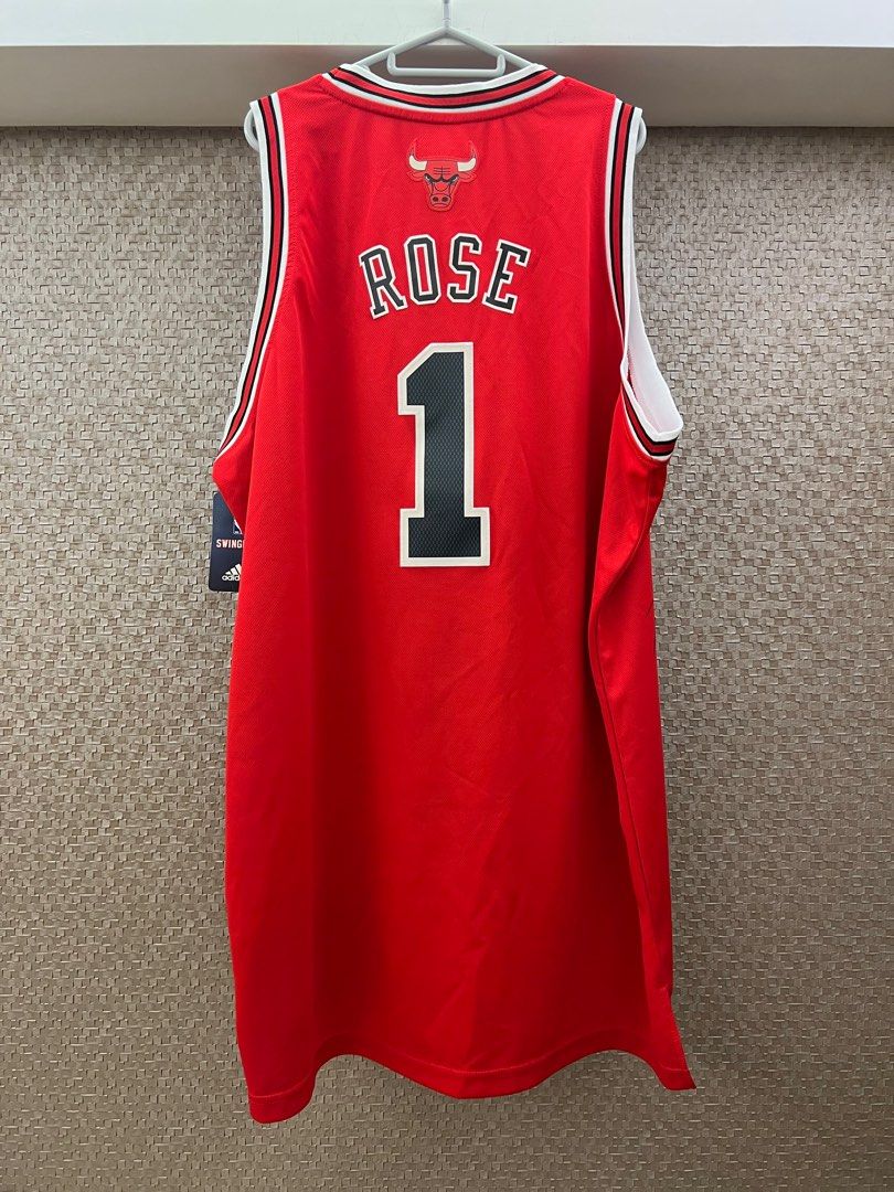 NWT 1 DERRICK ROSE ADIDAS CHICAGO BULLS RED SWINGMAN AUTOGRAPHED