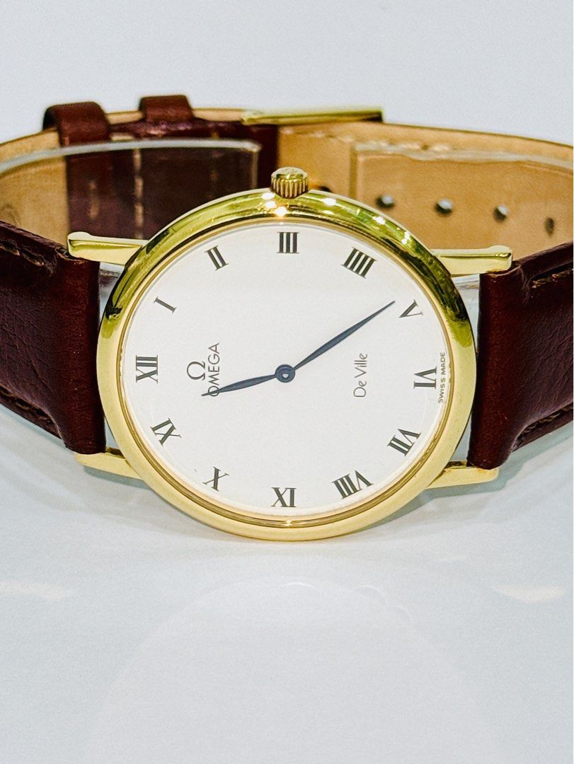 Omega De Ville Solid 18K Gold Quartz Watch W0124 Luxury Watches on Carousell
