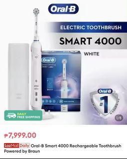 Oral-B Smart 4000 Rechargeable Toothbrush Powered by Braun