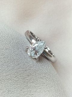Pear Moissanite Tiffany Engagement Ring