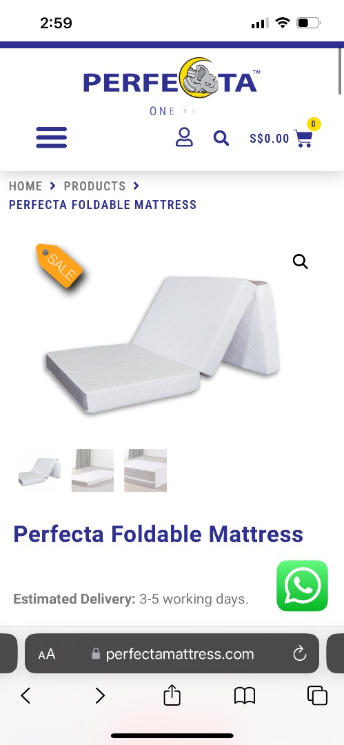 Perfecta on sale foldable mattress
