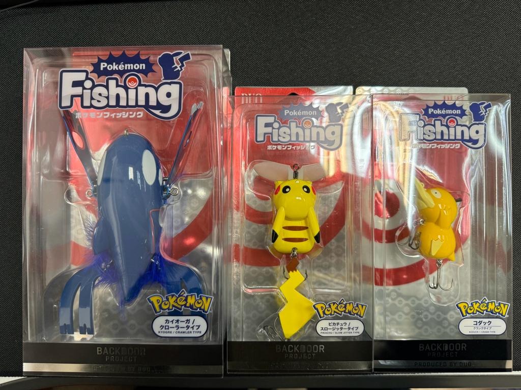 Pokémon Fishing DUO international 比卡超蓋歐卡傻鴨假餌Pikachu Lure, 運動產品, 釣魚-  Carousell