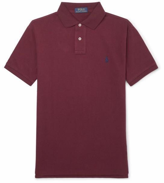 Polo Ralph Lauren icon logo slim fit pique polo in burgundy marl