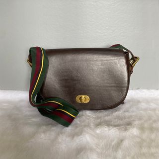 Polo Ralph Lauren Rare Vintage Brown Leather Crossbody Bag