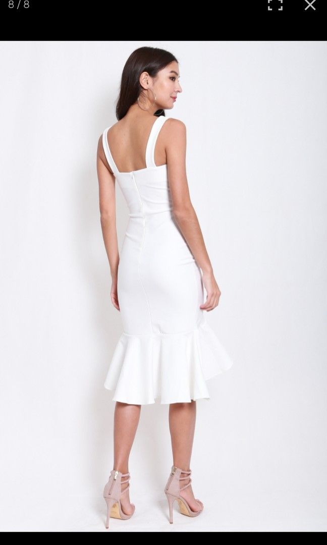 White midi mermaid sales dress