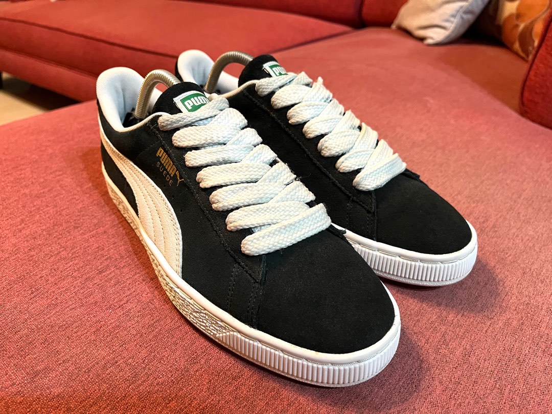 Puma suede black with white laces store