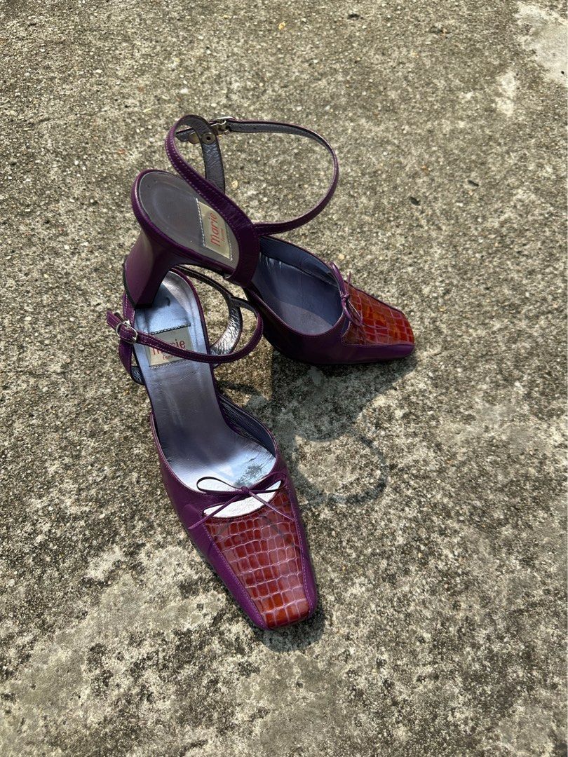Purple Vintage Coquette Heels Women s Fashion Footwear Heels on