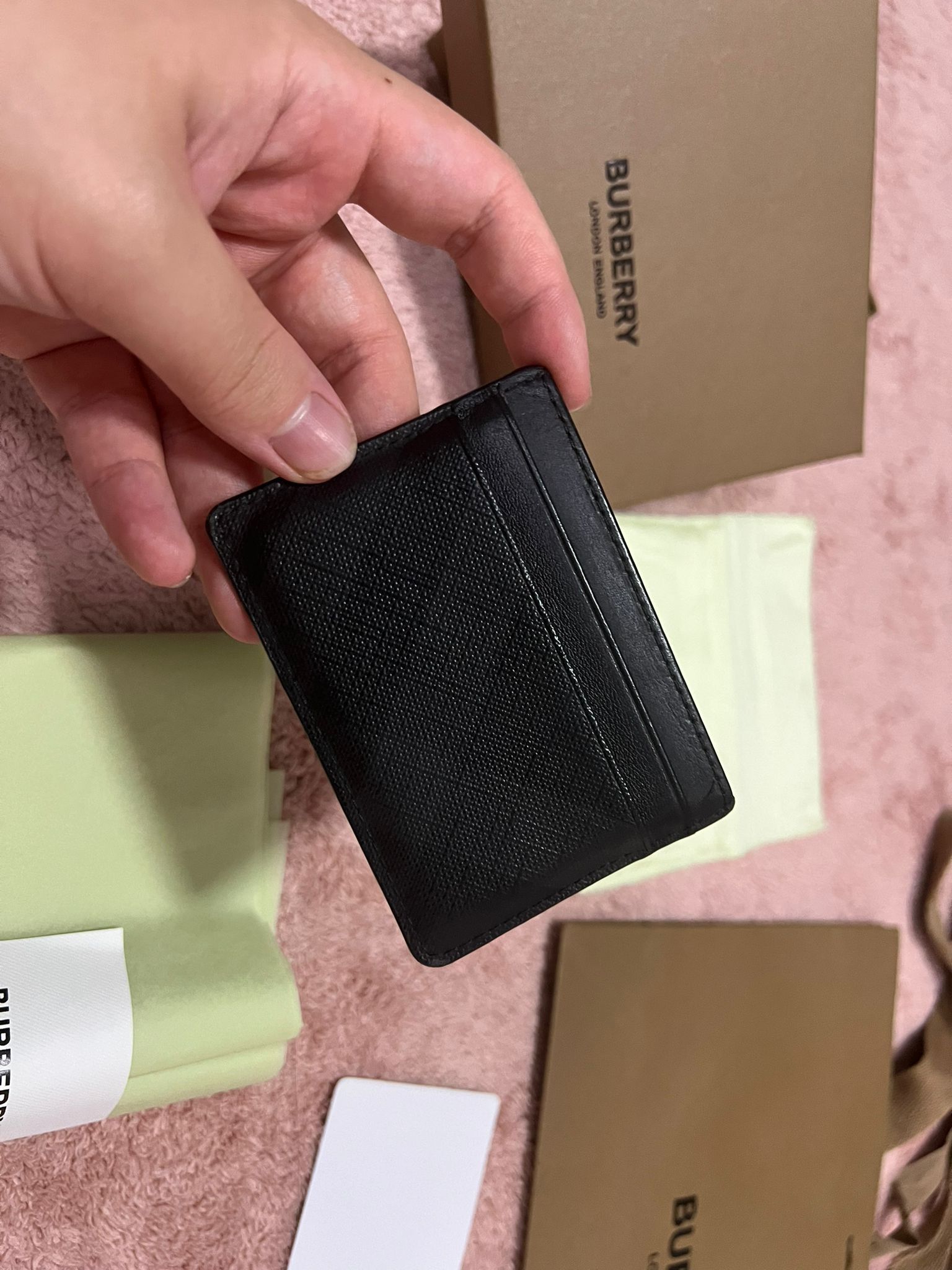 Burberry london 2025 check card case