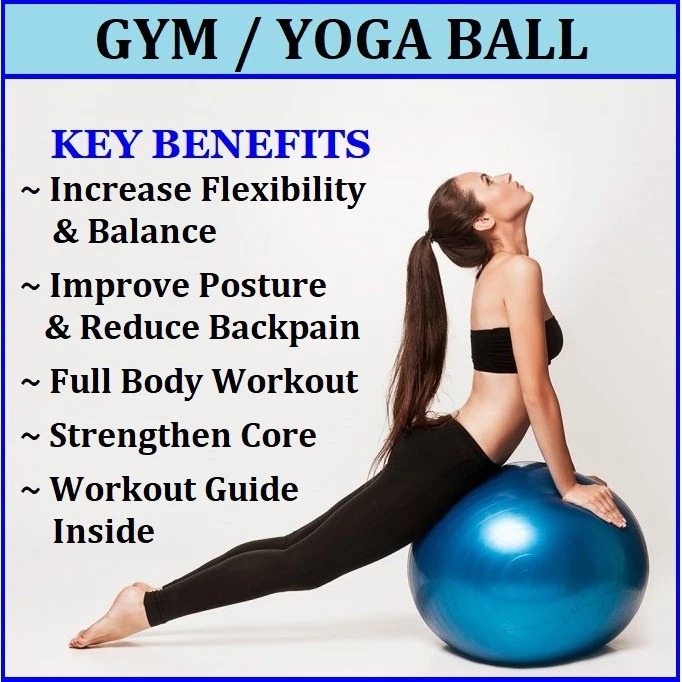 Reebok 75cm Gym Ball Sports Equipment Exercise Fitness