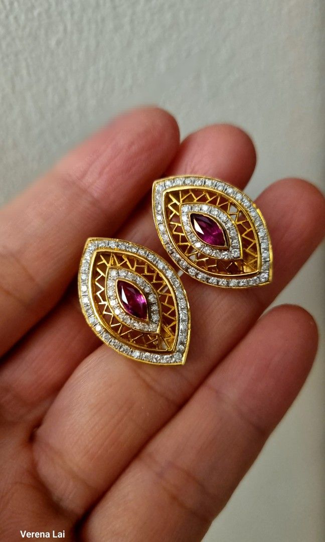 Real ruby earrings clearance gold