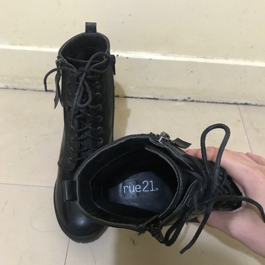 Rue 21 Combat Boots with 3 inches Heels Women s Fashion Footwear
