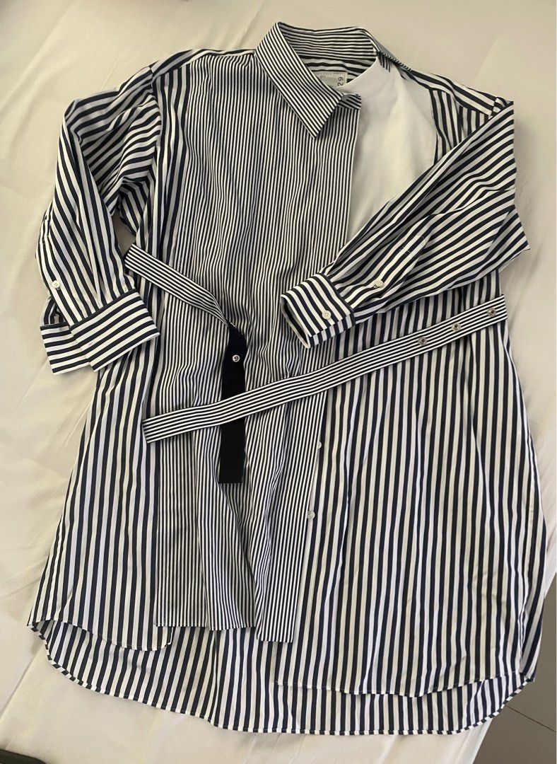 sacai 新品 side-tie cotton-poplin shirt - トップス