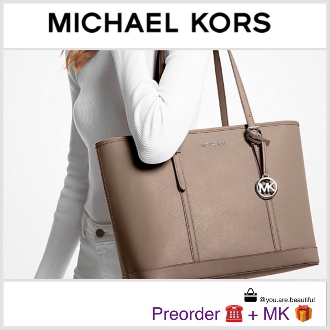 Sale Michael Kors Jet Set Travel Large Saffiano Leather Tote Bag