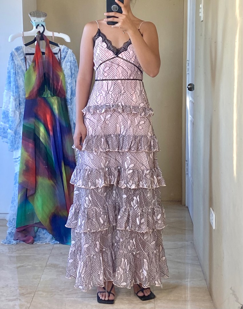Nicholas tiered lace dress sale