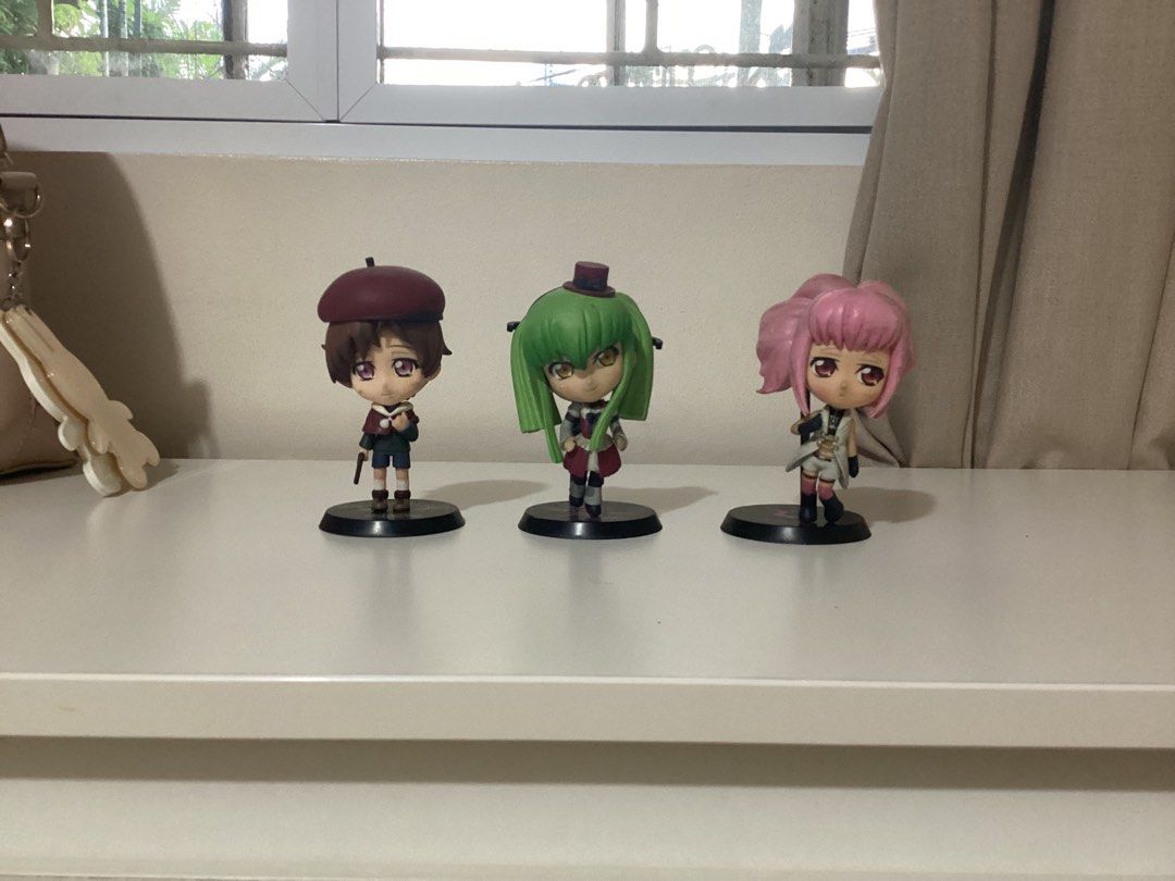 [SET]Code Geass Banrepesto Chibi Figures (Rolo, Anya, CC) (Category: Figurines & Statues) located in Manila. Submitted by vanicchi (Listing ID 1281897361, Image 2). Description: Chibi Figures Set Rolo - 9.5/10 Anya - 7/10 CC - 7/10.