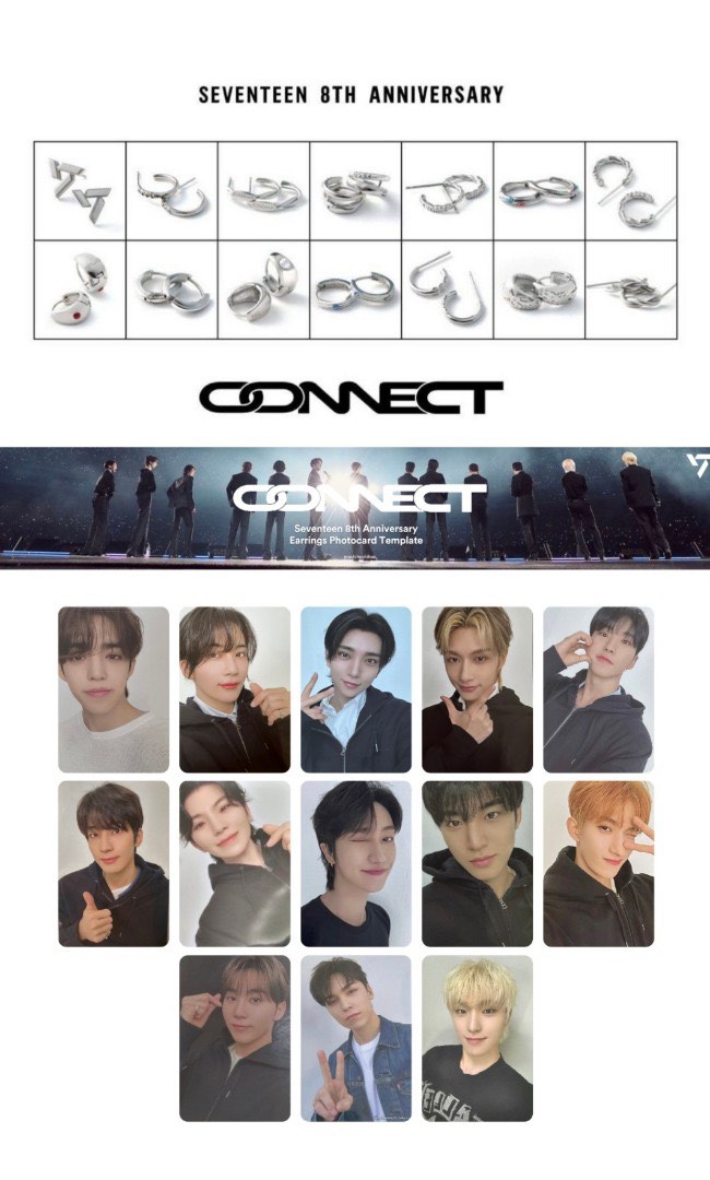 Seventeen Mingyu 8th Anniversary Connect Earrings Photocard