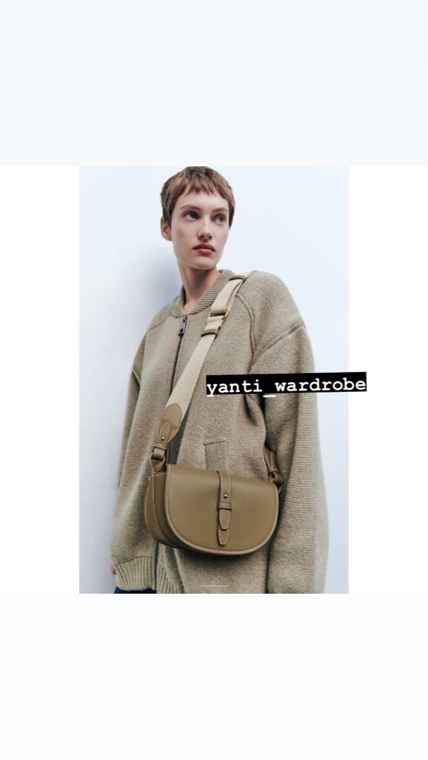 NETT NO NEGO) Sling Bag Zara Warna Khaki Original Store Free Paper