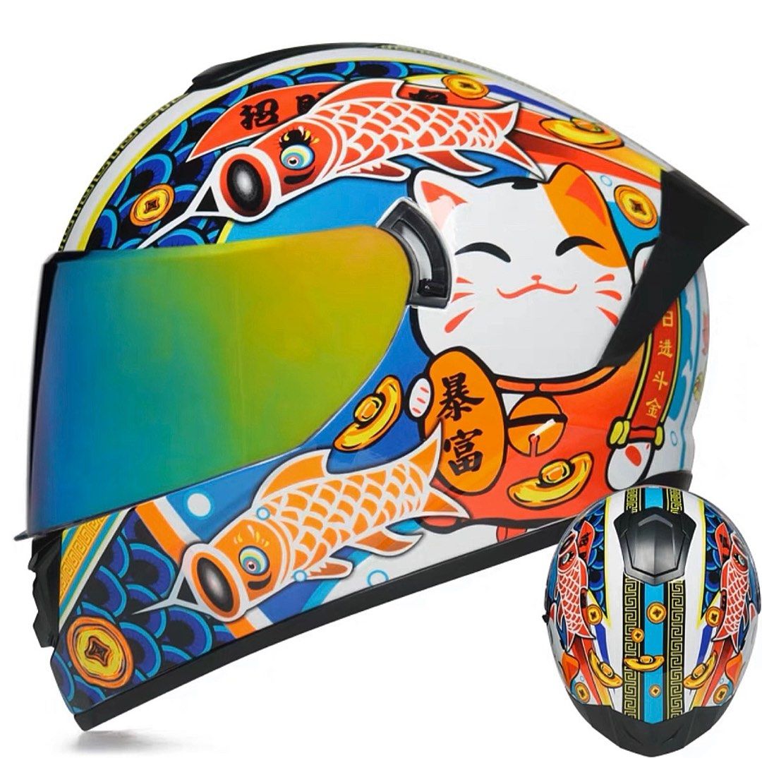 Colourful motorbike deals helmets