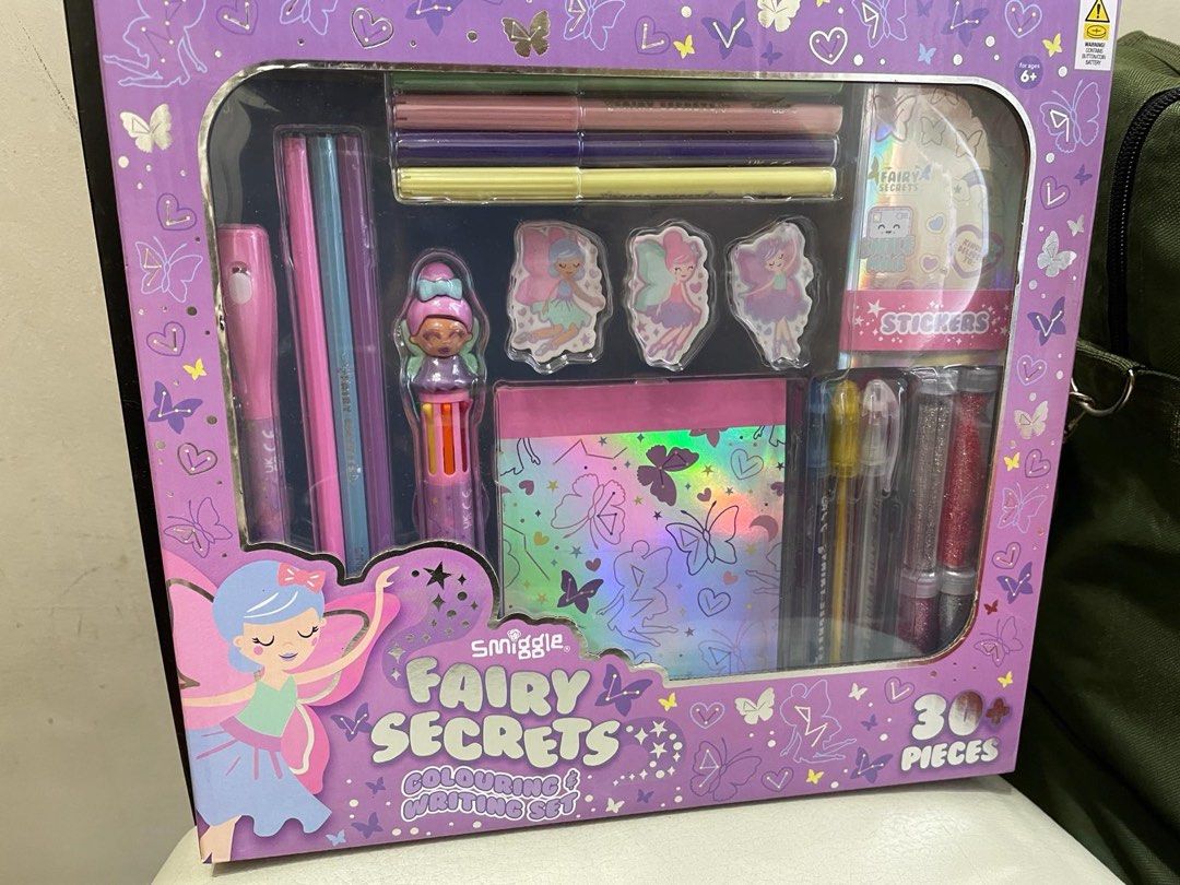 Smiggle Colouring & Writing set Fairy Secret, Hobbies & Toys