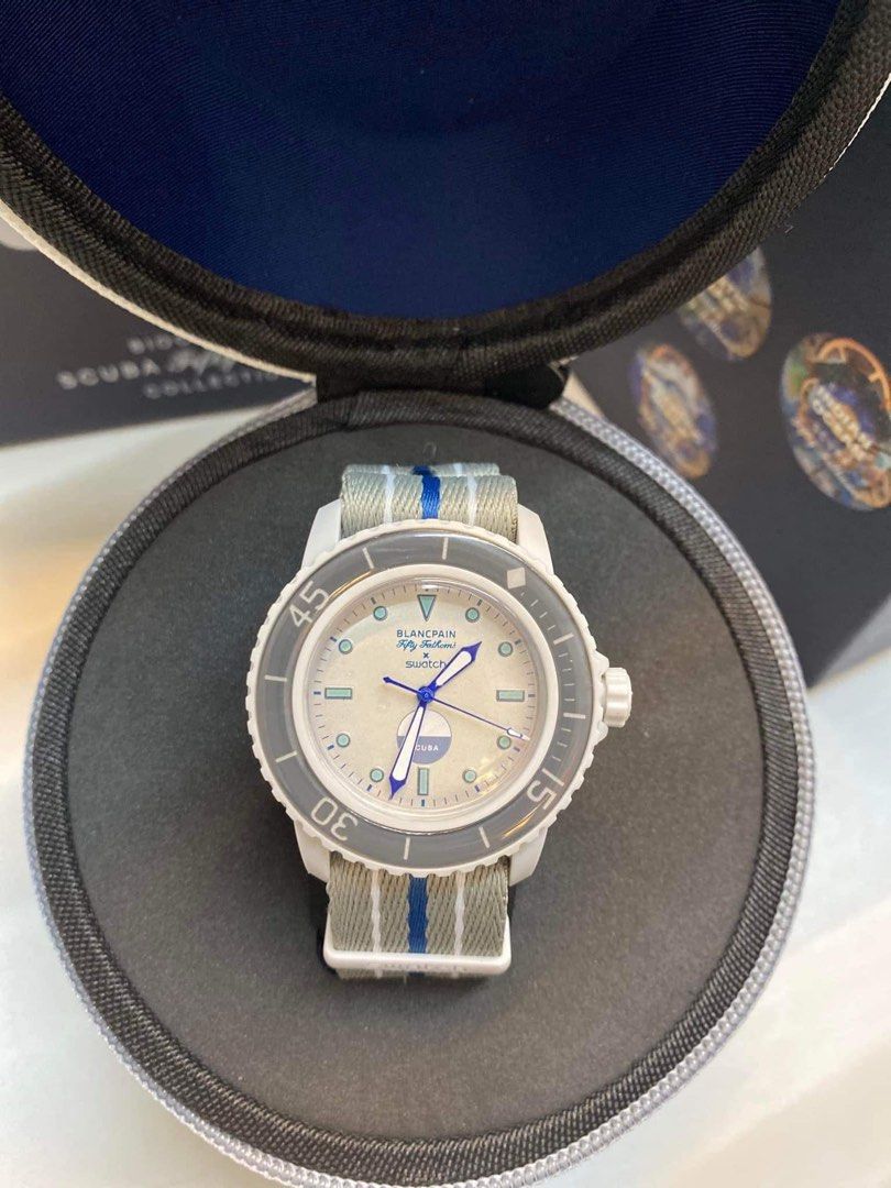 Swatch x Blancpain (Category: Luxury Watches) located in Rizal. Submitted by LuxbyMarifrance (Listing ID 1281824756, Image 3). Description: 🏷️ 3,000 only + SF ⌚️ Swatch x Blancpain 📌 With box, paper bag and care card * Atlantic and Artantic - 3200 ✨All trademarks, logos and brand names are reserved and property of the original brand owners. #coachph #authenticqualitybagsph #authenticqualitybags #lowestpriceguaranteed #cochfactoryoutlet #LuxbyMa