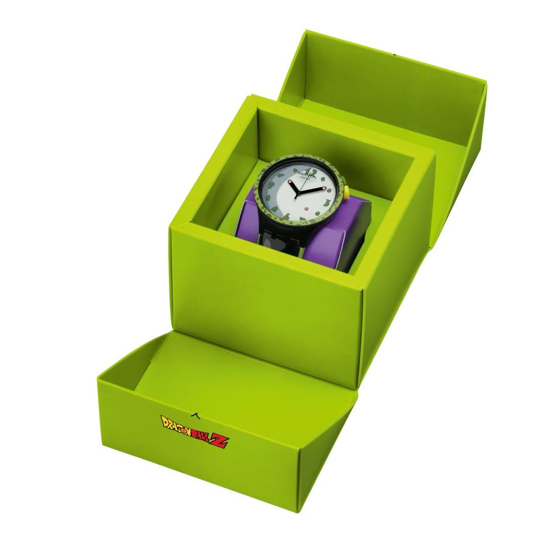 Swatch X Dragon Ball Z - Cell (Category: Luxury Watches) located in Manila. Submitted by yeheii (Listing ID 1281853171, Image 2). Description: Brand new. Original. Sealed. Includes warranty card and Swatch paper bag. Item is in Manila Payment thru BPI or GCash.