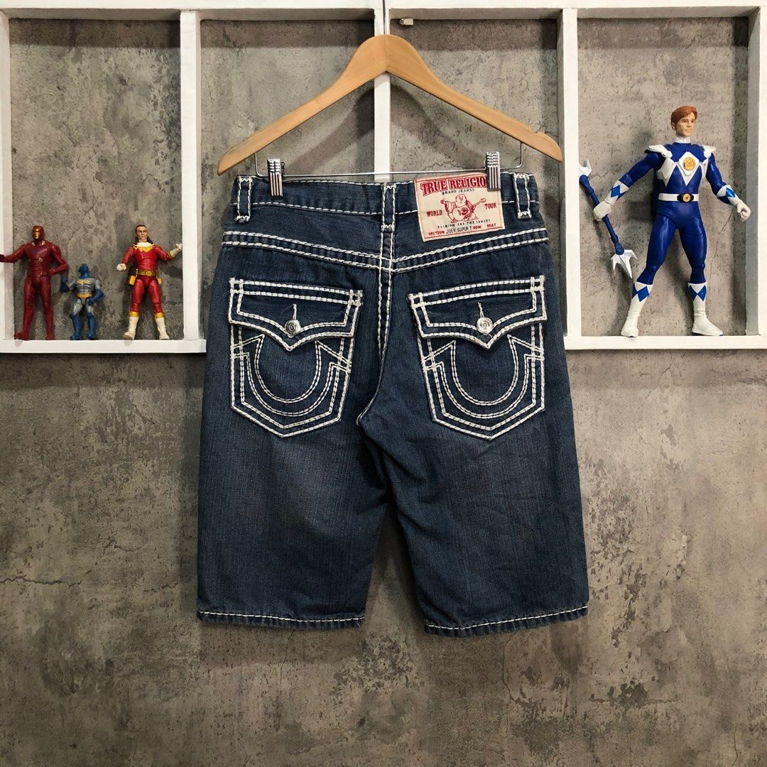 TRUE RELIGION DENIM SHORT PANTS Fesyen Pria Pakaian Bawahan di
