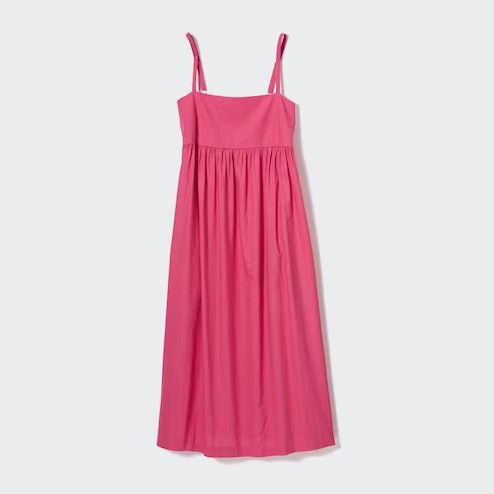 Uniqlo Linen Blend Gathered Camisole Dress (S), Women's Fashion, Dresses &  Sets, Dresses on Carousell