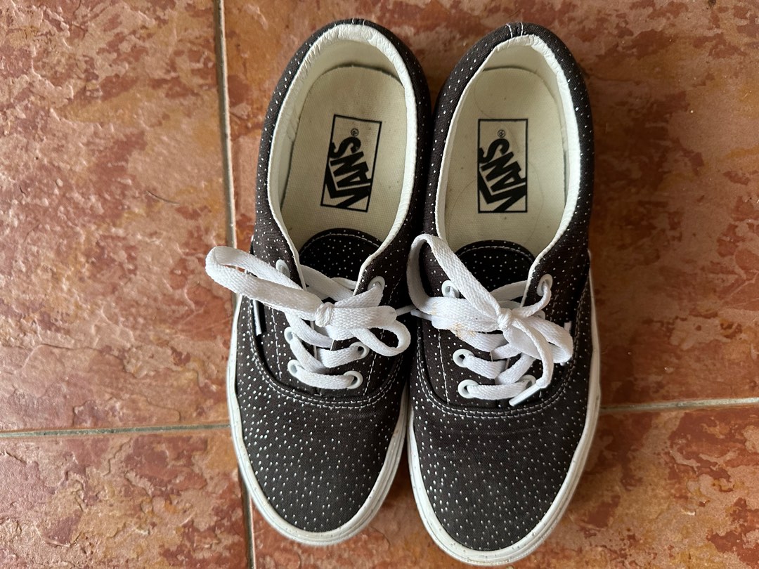 Black vans deals glitter