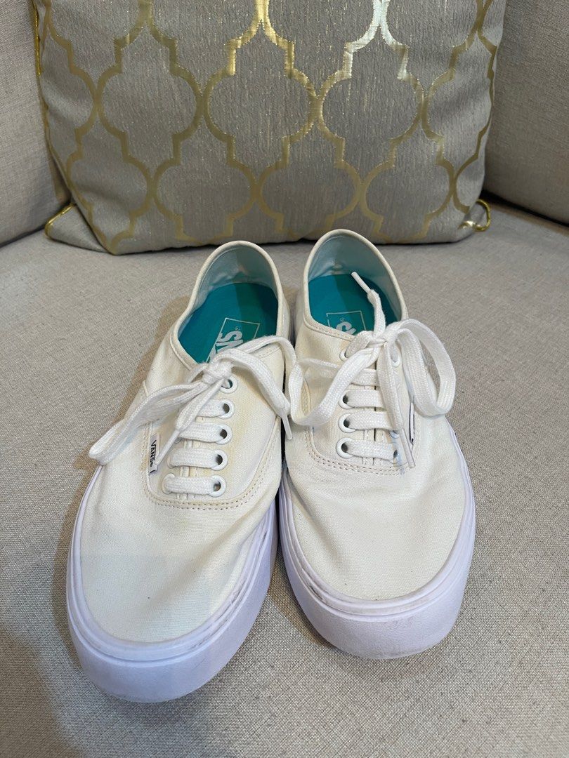 Plain white vans womens on sale