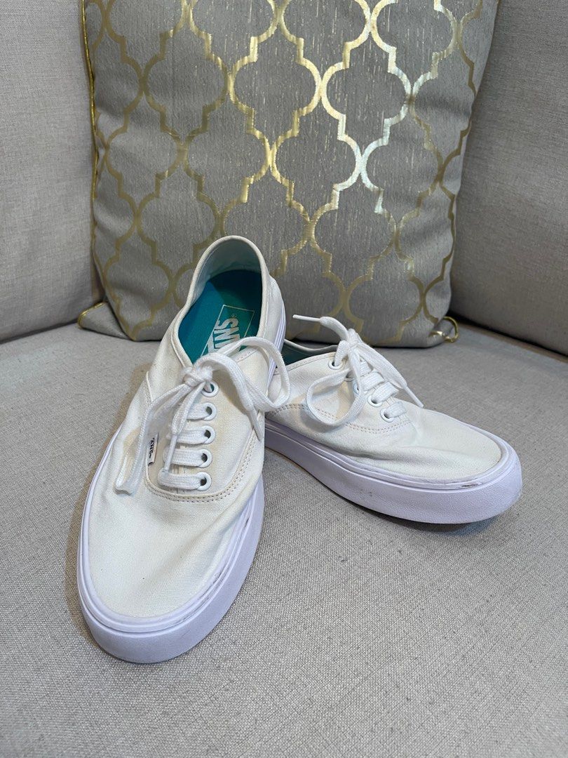 Plain white vans womens discount