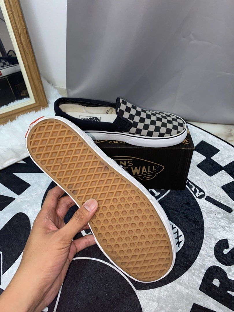 Vans Slip On Check Grey Black White Size 40 41 42 43 44 RM60.00