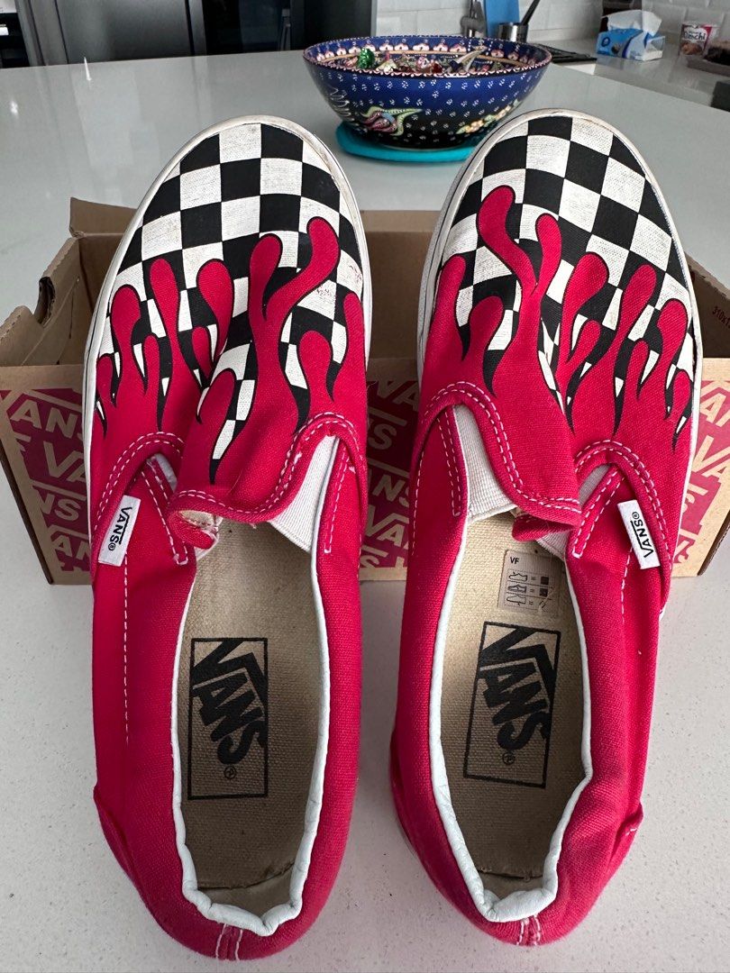 Vans checkerboard store red drip
