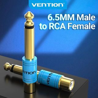 Vention 6.5mm Male to RCA Female Audio Adapter Blue Metal Type