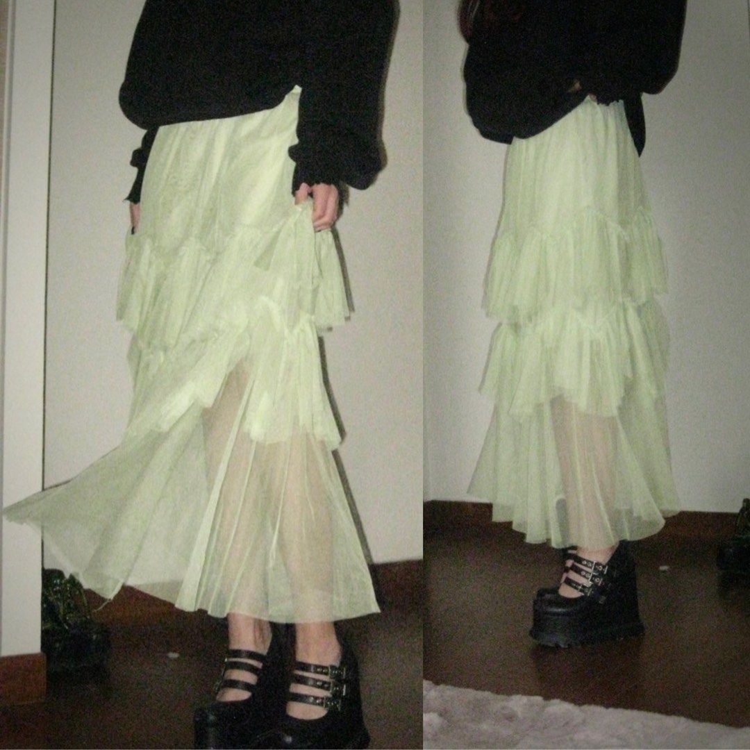Layered tulle online skirt japanese